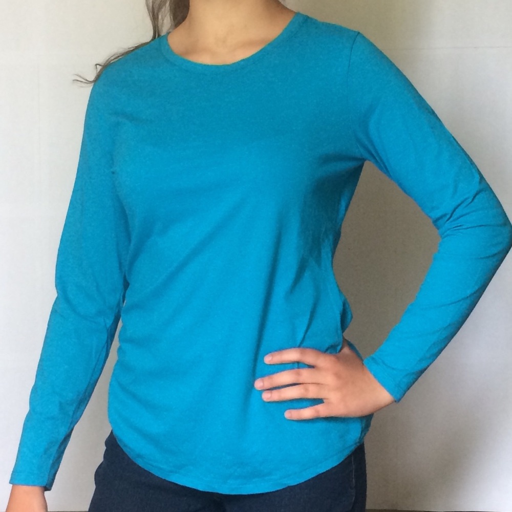 Long sleeve sky blue tee shirt